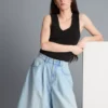 Bermudashorts i bomuldsdenim