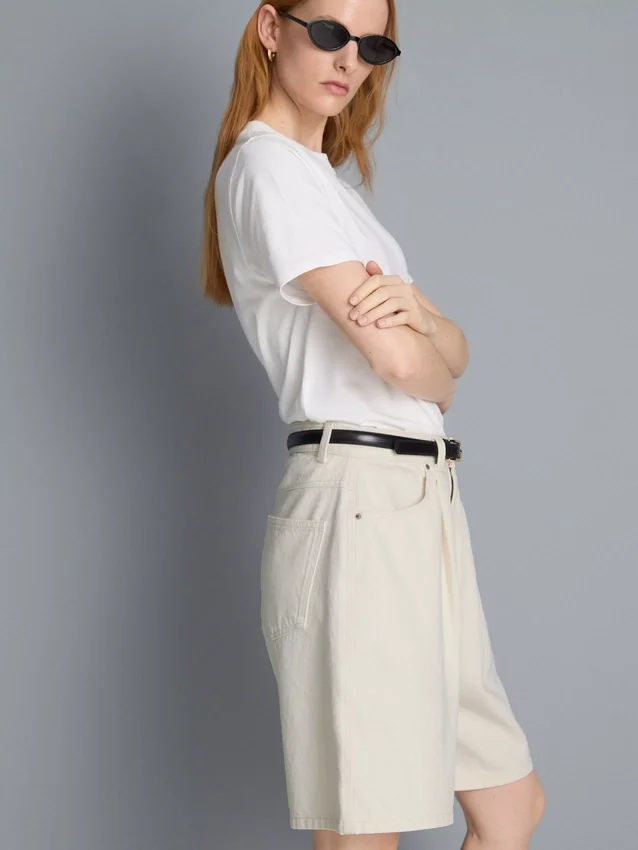 Bermudashorts i bomuldsdenim