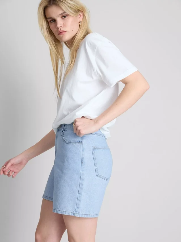 Bermudashorts i bomuldsdenim