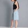 Bermudashorts i bomuldsdenim
