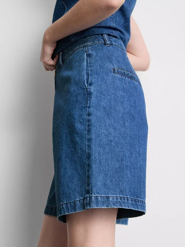 Bermudashorts i bomuldsdenim