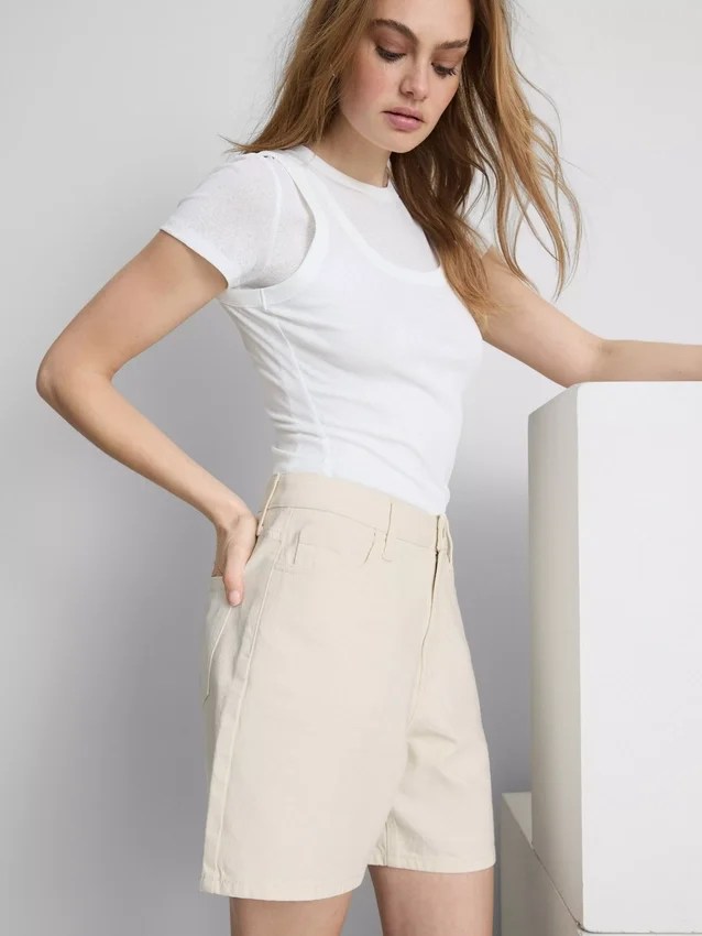 Bermudashorts i bomuldsdenim