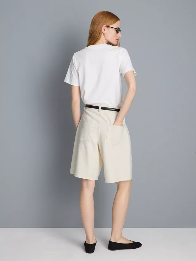 Bermudashorts i bomuldsdenim