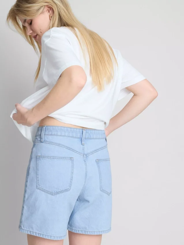 Bermudashorts i bomuldsdenim