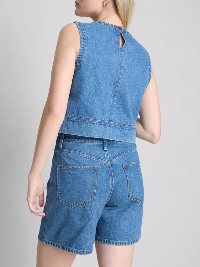Bermudashorts i bomuldsdenim
