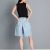 Bermudashorts i bomuldsdenim