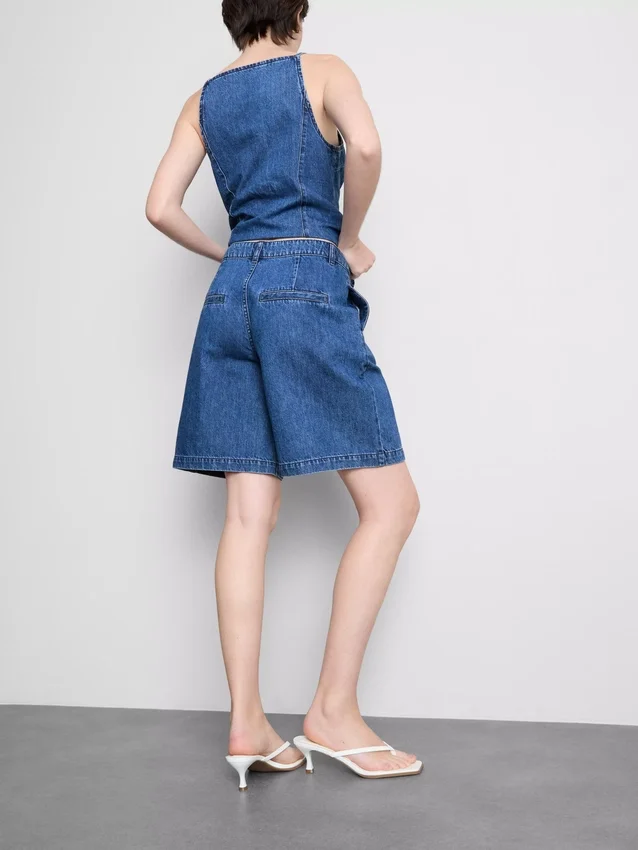Bermudashorts i bomuldsdenim