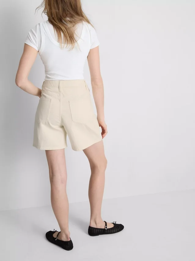 Bermudashorts i bomuldsdenim