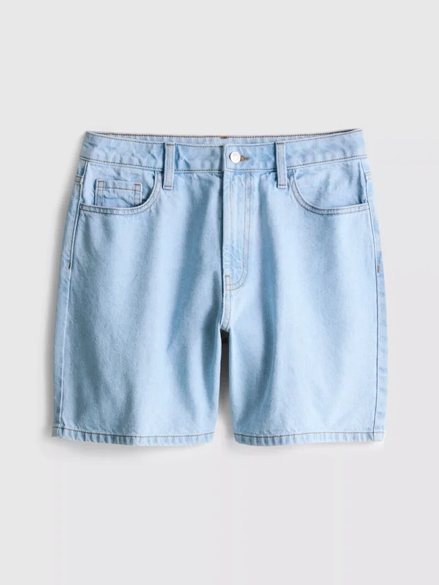 Bermudashorts i bomuldsdenim