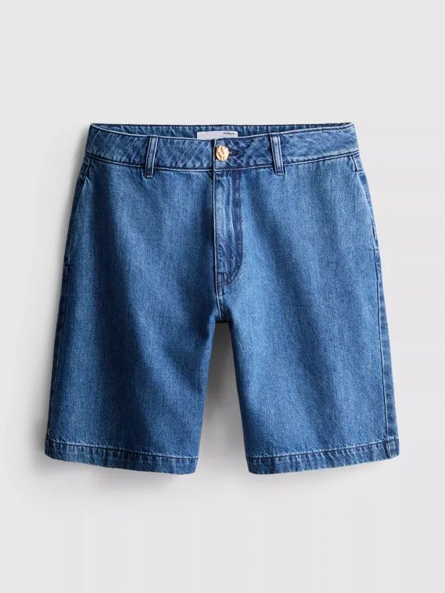 Bermudashorts i bomuldsdenim