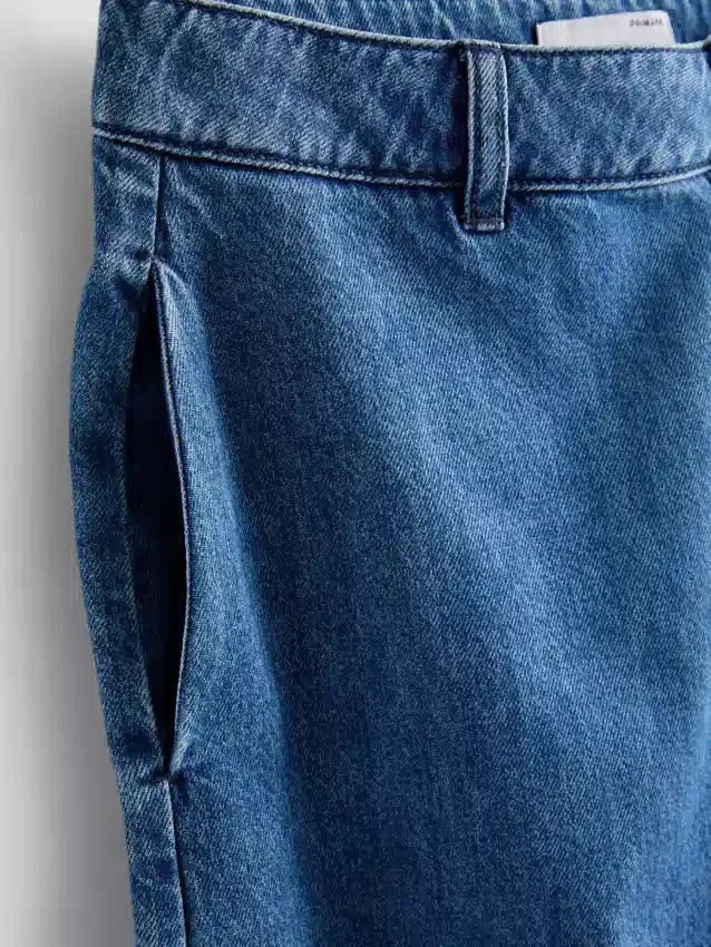 Bermudashorts i bomuldsdenim