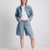 Bermudashorts i denim med rå kant