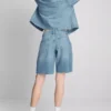 Bermudashorts i denim med rå kant