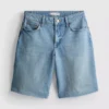 Bermudashorts i denim med rå kant