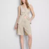 Bermudashorts i plisseret linneblanding