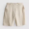 Bermudashorts i plisseret linneblanding