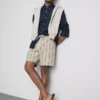 Bermudashorts med strukturerede striber
