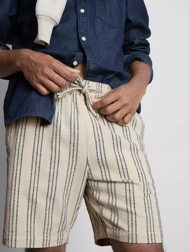 Bermudashorts med strukturerede striber