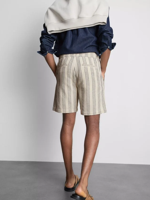 Bermudashorts med strukturerede striber