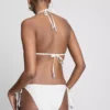 Bikinibund med broderi og bindebånd i siden