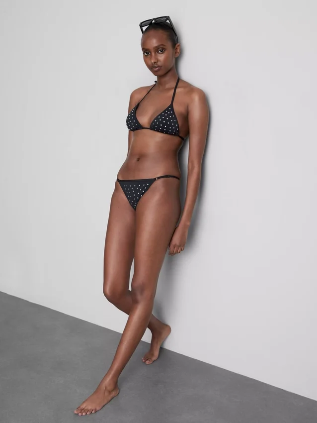 Bikinitop med trekantformet strass-dekoration