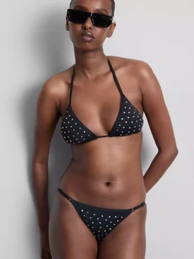 Bikinitop med trekantformet strass-dekoration