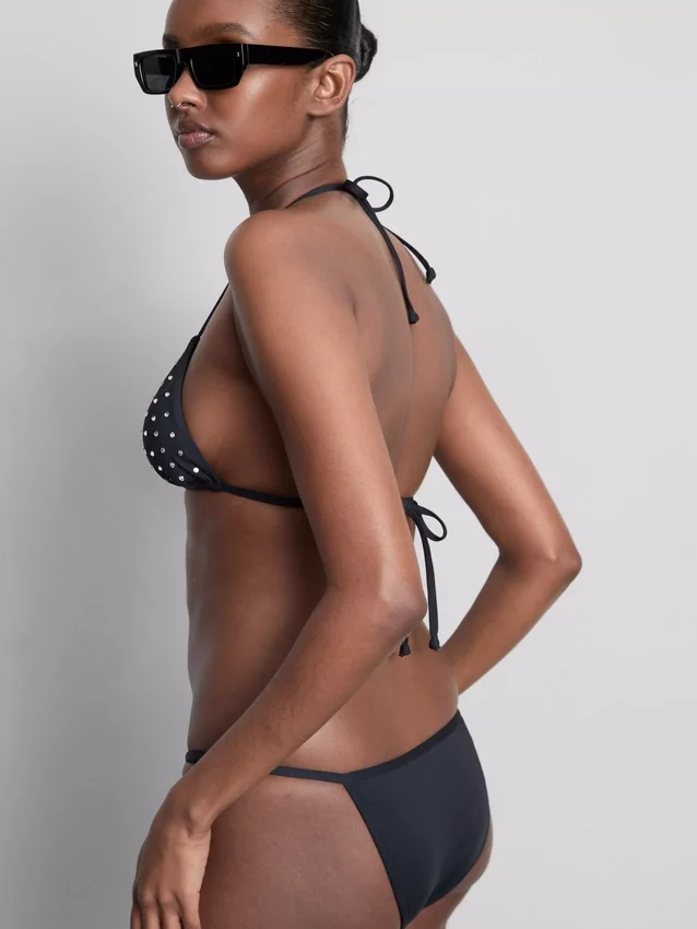 Bikinitop med trekantformet strass-dekoration