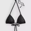Bikinitop med trekantformet strass-dekoration