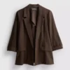 Blazer med struktur og skrå revers