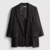 Blazer med struktur og skrå revers
