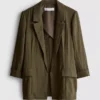 Blazer med struktur og skrå revers