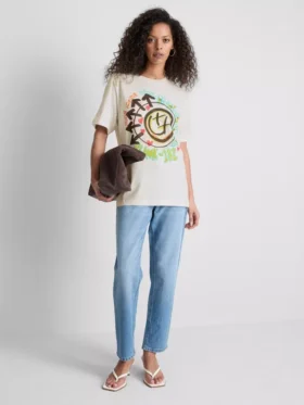Blink 182 bomulds-T-shirt med afslappet logo
