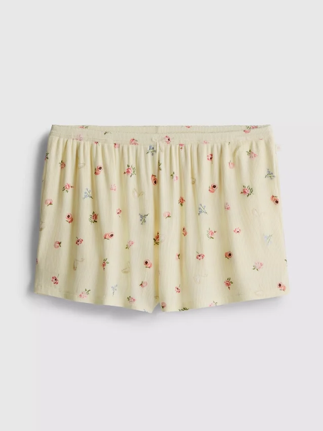 Blomsterprintede, ribstrikkede Pyjamasser