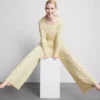 Blomstrede pyjamasbukser med ribkant