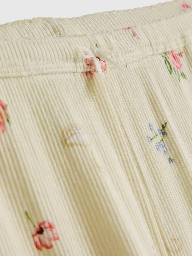 Blomstrede pyjamasbukser med ribkant