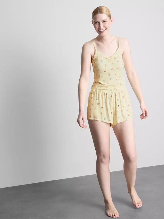 Blomstret ribbet pyjamasser