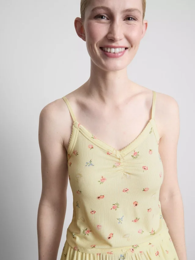 Blomstret ribbet pyjamasser