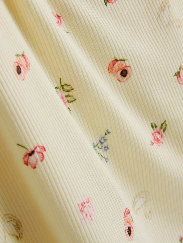 Blomstret ribbet pyjamasser