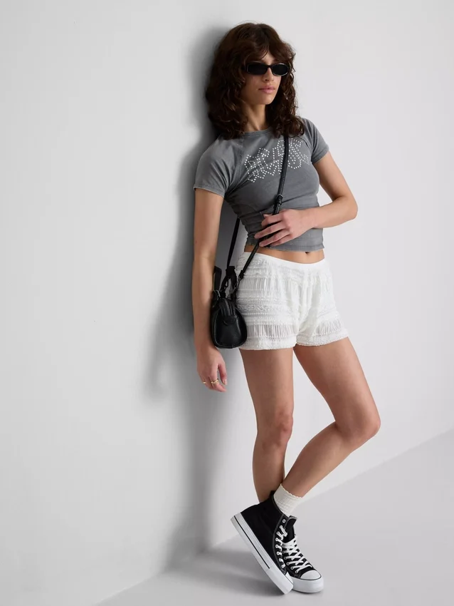 Bloomer-shorts med flæser