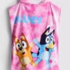 Bluey-poncho med hætte i frotté