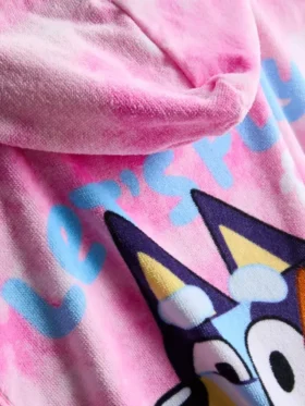 Bluey-poncho med hætte i frotté
