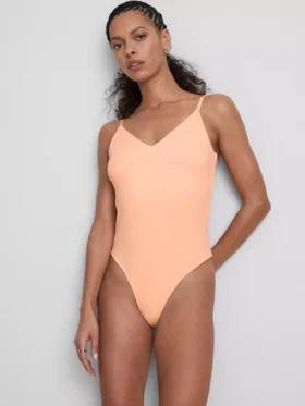 Bodysuit med V-udskæring og stropper