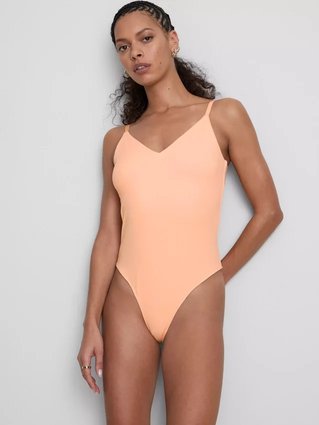 Bodysuit med V-udskæring og stropper