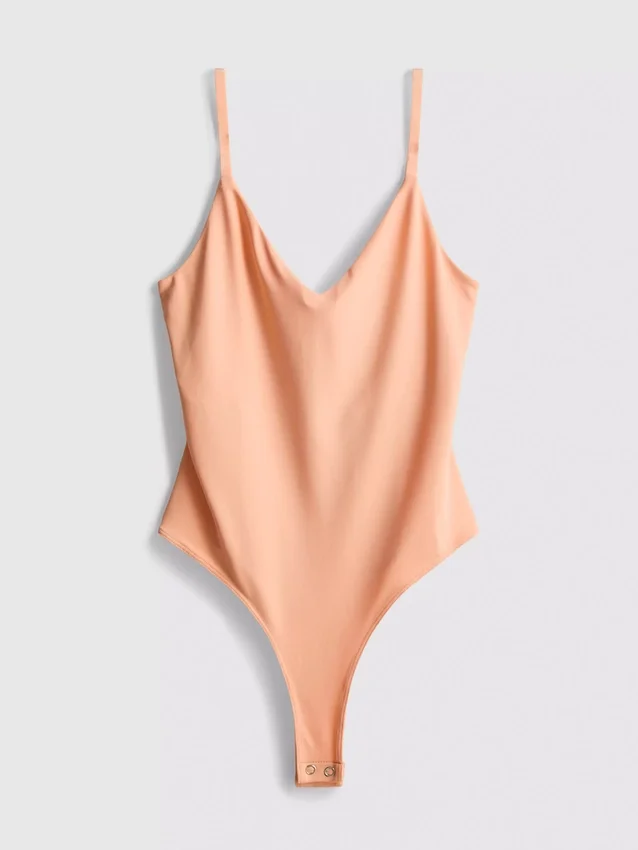 Bodysuit med V-udskæring og stropper