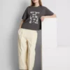 Boksformet bomulds-T-shirt med grafisk print