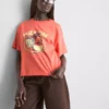 Boksformet bomulds-T-shirt med grafisk print