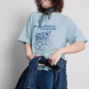 Boksformet bomulds-T-shirt med grafisk print