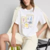 Boksformet bomulds-T-shirt med grafisk print