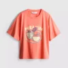 Boksformet bomulds-T-shirt med grafisk print