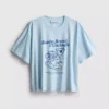 Boksformet bomulds-T-shirt med grafisk print